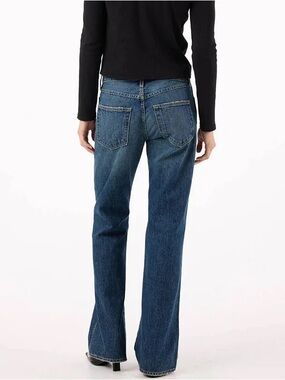 AMO Marcenia Low Boot Jeans 100% Organic Cotton Flare Wide Leg Pants Size 27